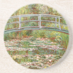 Brücke über einem Teich der Wasser-Lilien, Claud Sandstein Untersetzer