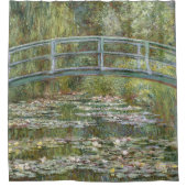 Brücke über einem Teich der Wasser-Lilien durch Duschvorhang (Vorderseite)