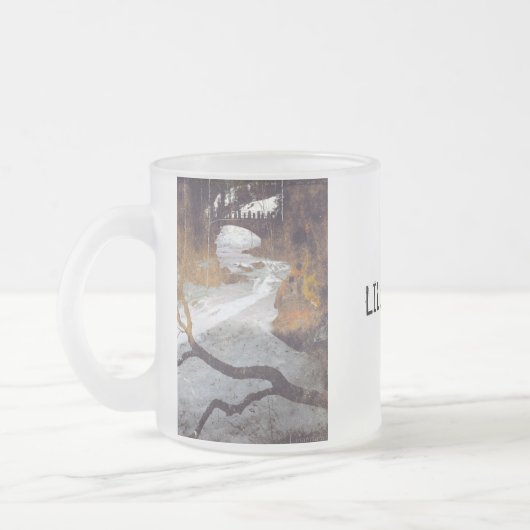 Brücke über einen Froststrahl von Alexandra Cook Mattglastasse (Links)