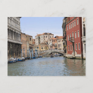 Brücke über einen Kanal, Canale Grande, Venedig, I Postkarte