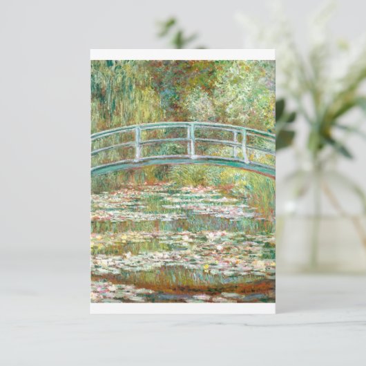 Brücke über einen Teich der Wasserlilien von Claud Dankeskarte (Stehend Vorderseite)