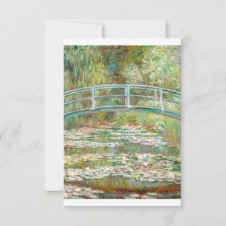 Brücke über einen Teich der Wasserlilien von Claud Dankeskarte