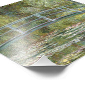 Brücke über einen Teich der Wasserlilien von Claud Fotodruck (Ecke)