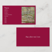 Brücke über einen Teich von Wasser Lilien durch Mo Visitenkarte (Vorne/Hinten)