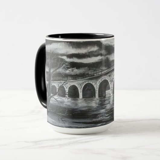 Brücke über gestörter Wasser-Tasse Tasse (Vorderseite Links)