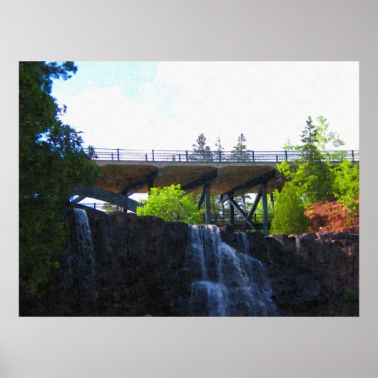 Brücke über Gooseberry Falls-Painting Print Poster (Vorne)