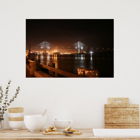 Brücke über Savannah River Poster (Küche)