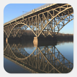 Brücke über Schuylkill Fluss Quadratischer Aufkleber