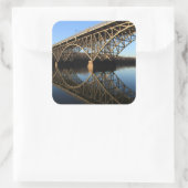 Brücke über Schuylkill River Quadratischer Aufkleber (Tasche)