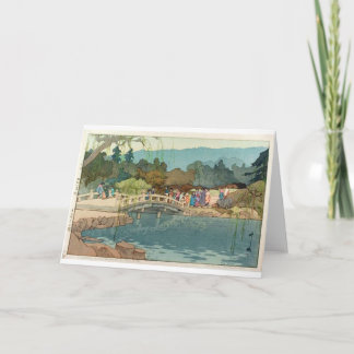 Brücke über Wasser Vintage japanische Kunst Ukiyo- Karte