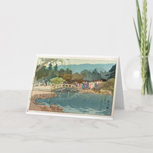 Brücke über Wasser Vintage japanische Kunst Ukiyo- Karte (Vorderseite)