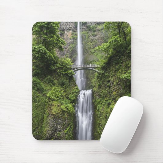 Brücke über Wasserfall Atemberaubender Landschaftl Mousepad (Mit Mouse)