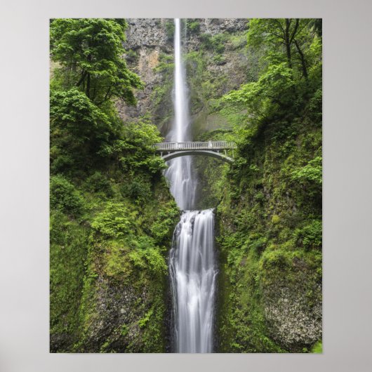 Brücke über Wasserfall Landschaft Poster (Vorne)