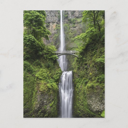 Brücke über Wasserfall Landschaft Postkarte (Vorderseite)