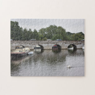 Brücke und Boote auf dem Fluss Avon, Stratford Ver Puzzle