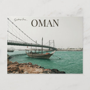 Brücke und Boote in Sur Oman Postkarte