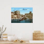 Brücke und Kanal in Venedig (1900) Poster (Küche)