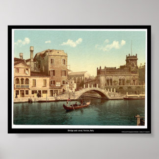 Brücke und Kanal, Venedig, Italien Poster