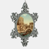 Brücke und Kanal, Venedig, Italien Schneeflocken Zinn-Ornament (Links)