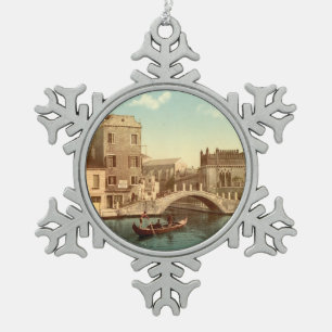 Brücke und Kanal, Venedig, Italien Schneeflocken Zinn-Ornament