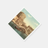 Brücke und Kanal, Venedig, Italien Serviette (Ecke)