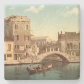 Brücke und Kanal, Venedig, Italien Steinuntersetzer (Vorderseite)