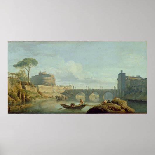 Brücke und Schloss Sant'Angelo, 1745 Poster (Vorne)