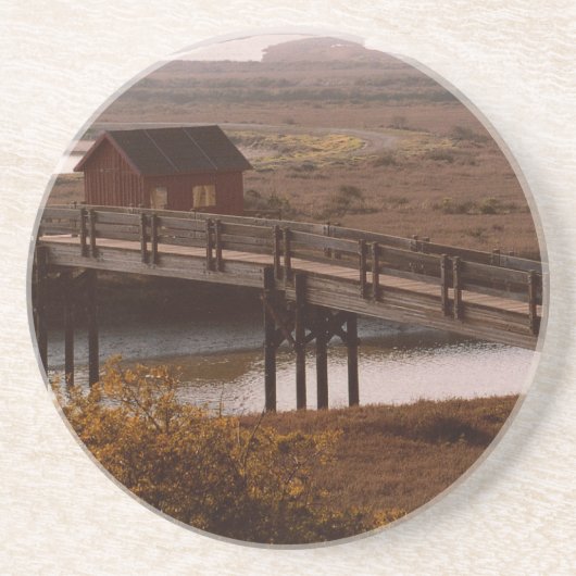 Brücke und Shack-Untersetzer Sandstein Untersetzer (Vorne)
