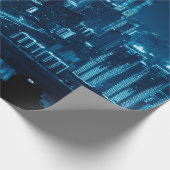 Brücke und städtische Architektur in der Nacht in Geschenkpapier (Ecke)