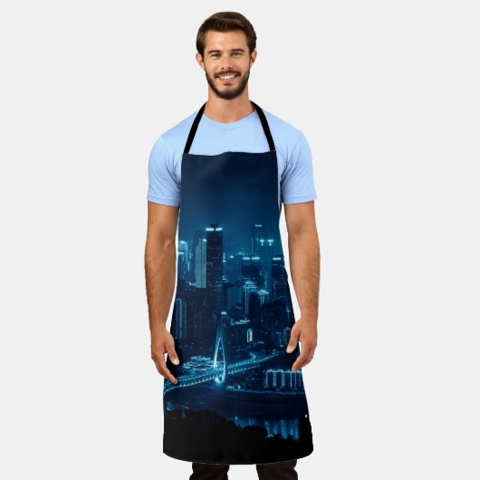 Brücke und städtische Architektur in der Nacht in Schürze (Getragen)