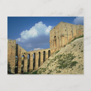 Brücke und Wassergraben, Citadel, Aleppo, Syr Postkarte