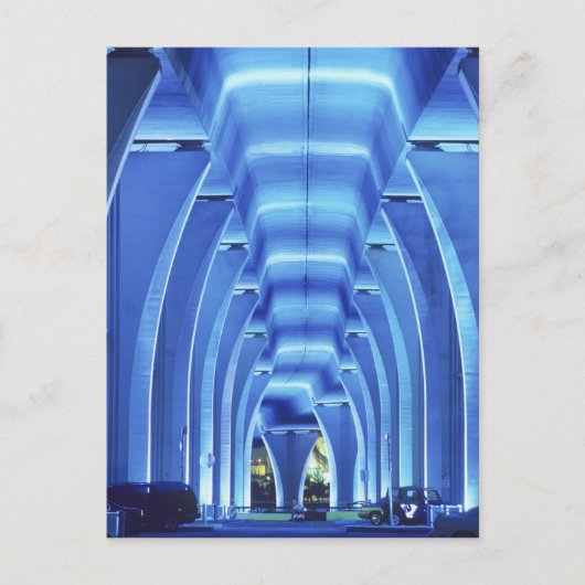 Brücke, unter der Beleuchtung, Hafen von Miami, Postkarte (Vorderseite)