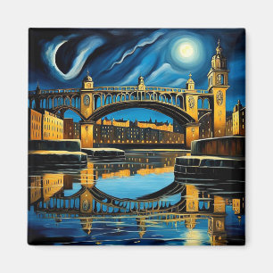 Brücke unter Mondlicht 2 Magnet