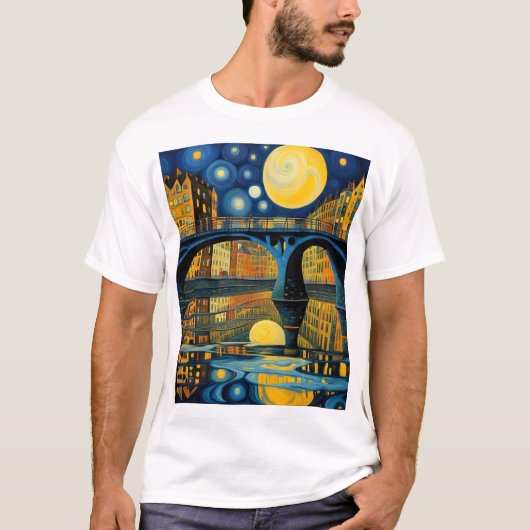 Brücke unter Mondlicht 7 T-Shirt (Vorderseite)