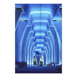 Brücke, Unterbodenbeleuchtung, Hafen von Miami, Fotodruck