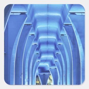 Brücke, Unterbodenbeleuchtung, Hafen von Miami, Quadratischer Aufkleber