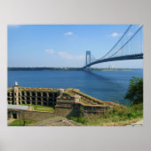 Brücke Verrazano von St Island nach Brooklyn, NYC Poster (Vorne)