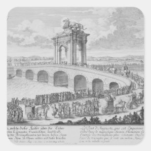 Brücke von Augustus an über Flaminia, nahe Rimin Quadratischer Aufkleber