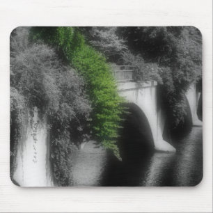Brücke von Blume Schwarz-weiße Mousepad