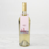 Brücke von Lissabon im Vintagen Stil Flaschenanhänger (Auf Flasche)