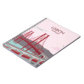 Brücke von Lissabon über den Tejo Vintag Notizblock (Linke Seite)