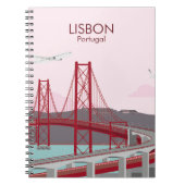 Brücke von Lissabon über den Tejo Vintag Notizblock (Vorderseite)