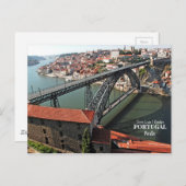 Brücke von Porto über den Douro-Fluss, Portugal Postkarte (Vorne/Hinten)