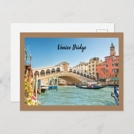 Brücke von Venedig in Rom Postkarte (Vorne/Hinten)