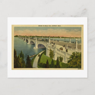 Brücke zu Belle Isle Detroit, Michigan, Vintage Postkarte