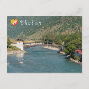 Brücke zum Punakha Dzong in Bhutan Postkarte