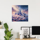 Brücke zum Unbekannten - Fantasiekunst Poster (Heimbüro)