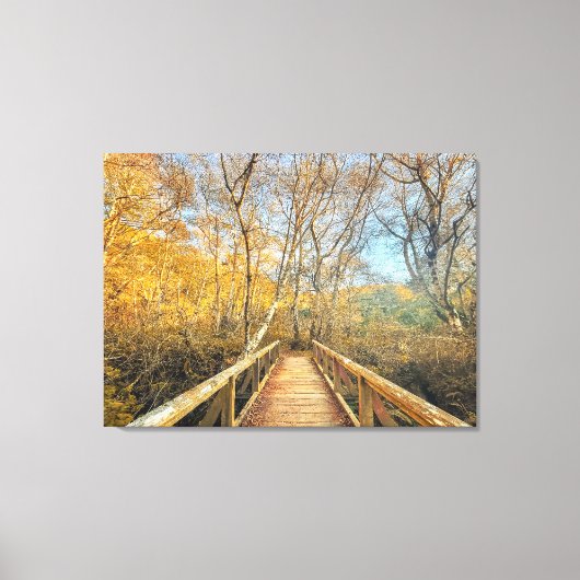 Brücke zum Wald Leinwanddruck (Vorderseite)