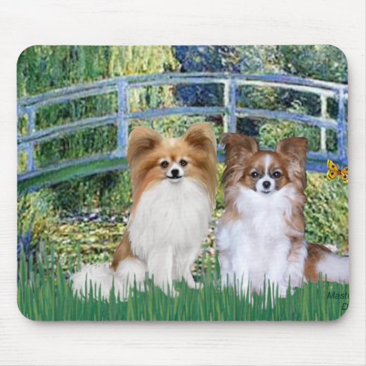 Brücke - Zwei Papillons Mousepad (Vorne)