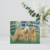 Brücke - Zwei Wheaten Terriers Postkarte (Stehend Vorderseite)